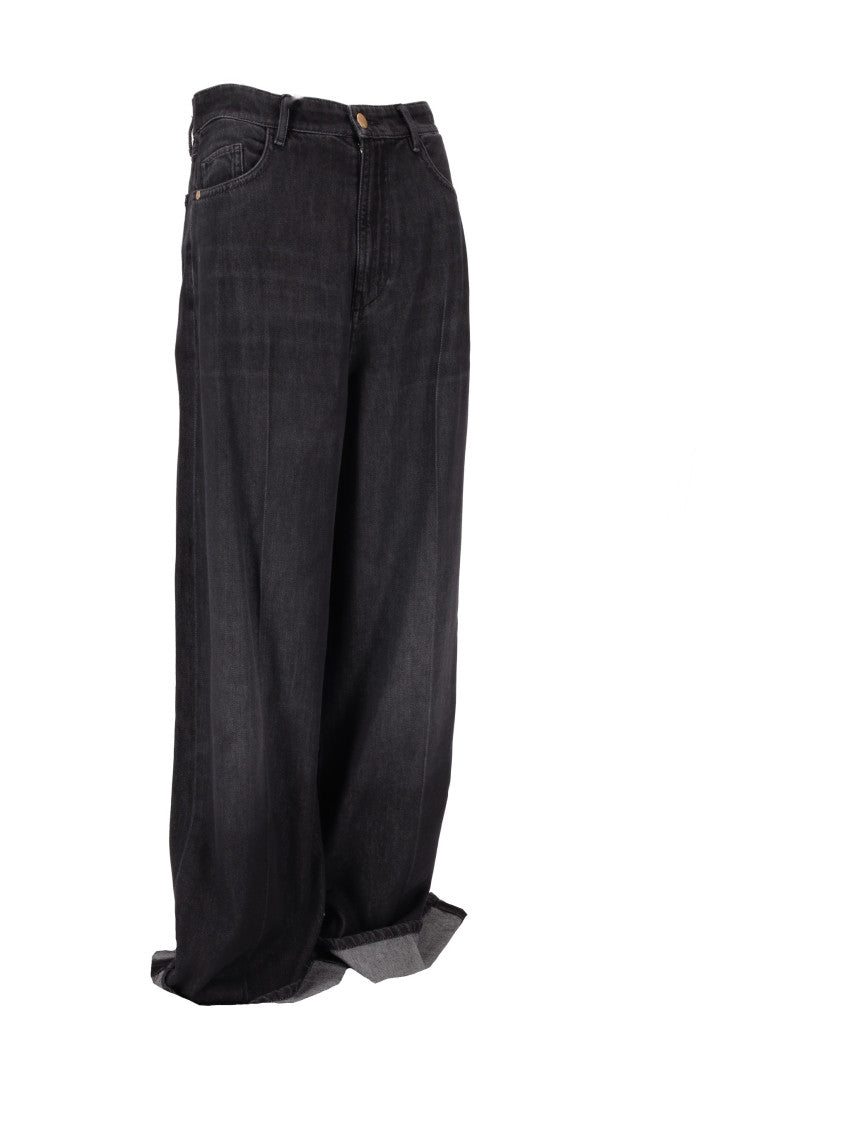 Black Relaxed Flat Front Pants 3