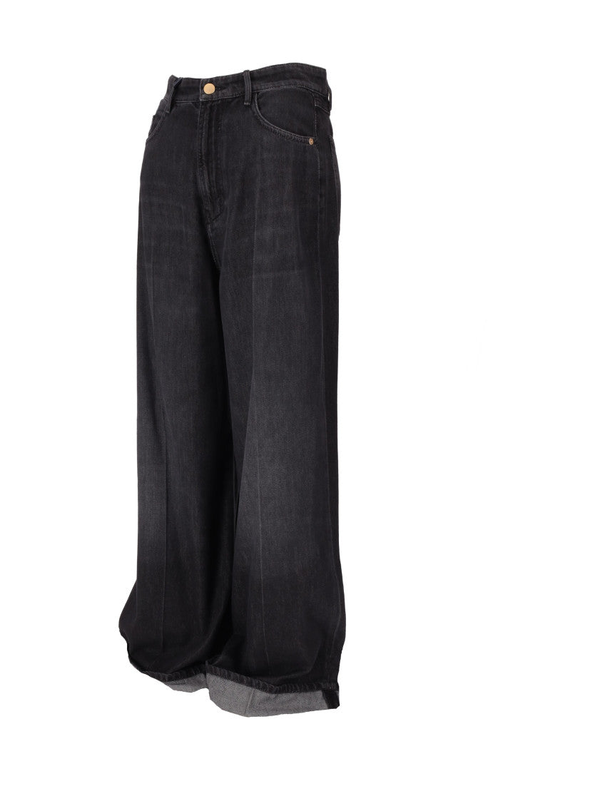 Black Relaxed Flat Front Pants 4
