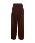 Brown Tailored Pleated Pants 1