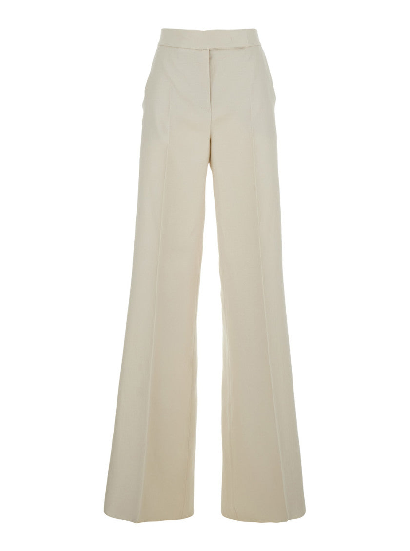Off White Regular Flat Front Pants 1