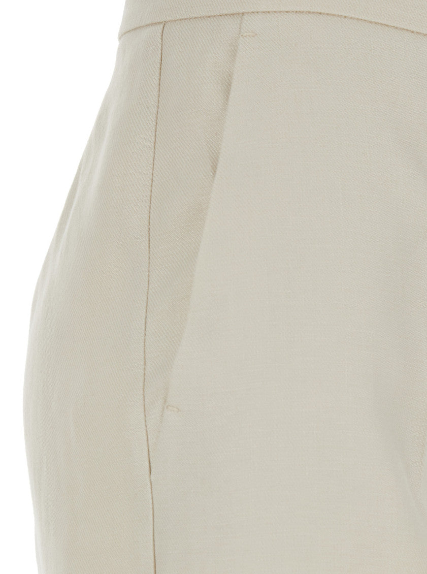 Off White Regular Flat Front Pants 3
