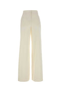 Off White Loose Flat Front Pants 1