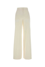 Off White Loose Flat Front Pants 1