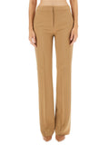 Beige Straight Flat Front Pants 1