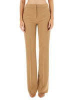 Beige Straight Flat Front Pants 1