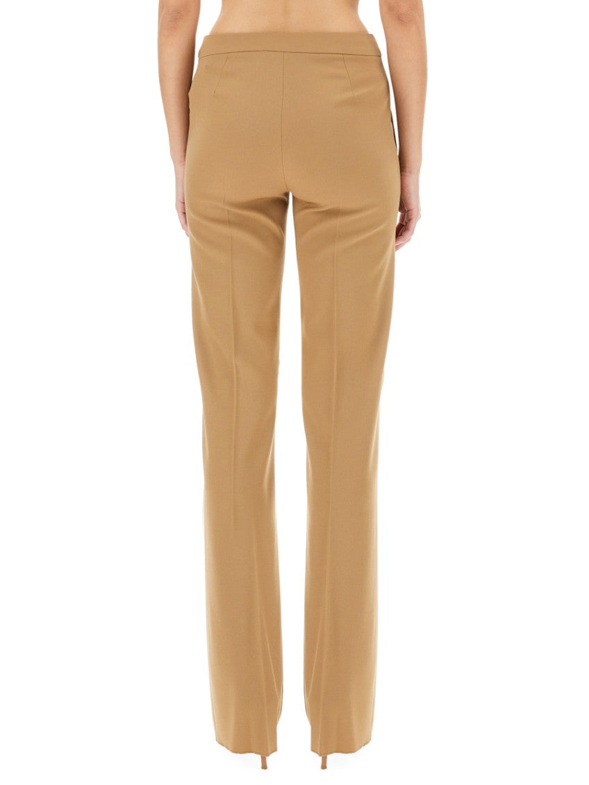 Beige Straight Flat Front Pants 2