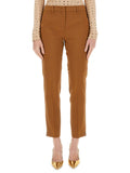 Brown Tailored Flat Front Pants 1