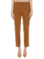 Brown Tailored Flat Front Pants 1