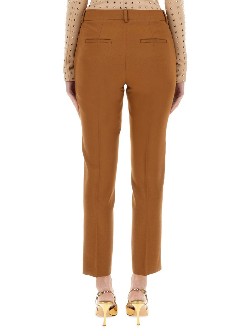 Brown Tailored Flat Front Pants 2