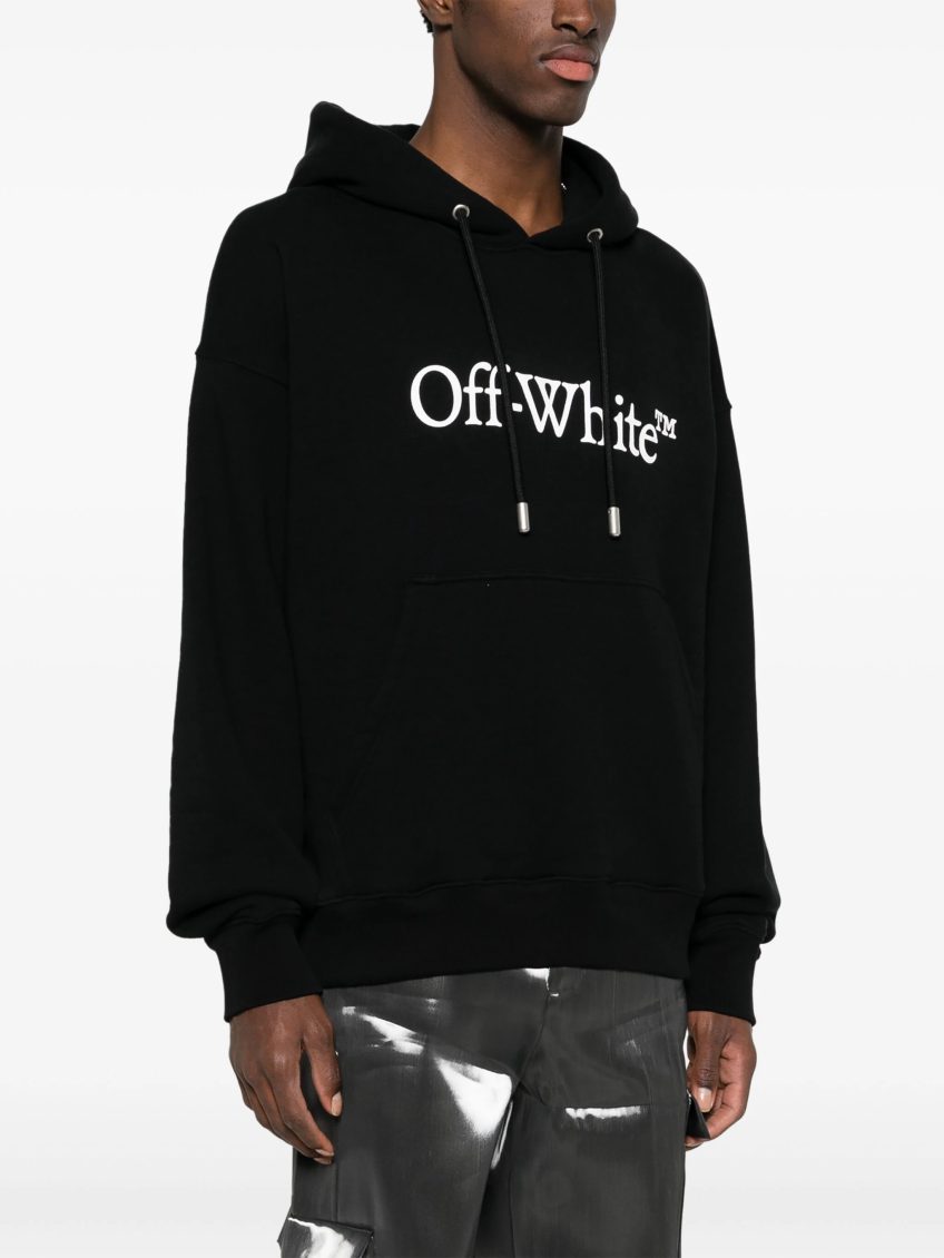 BlackWhite Logo Print Hoodie 3