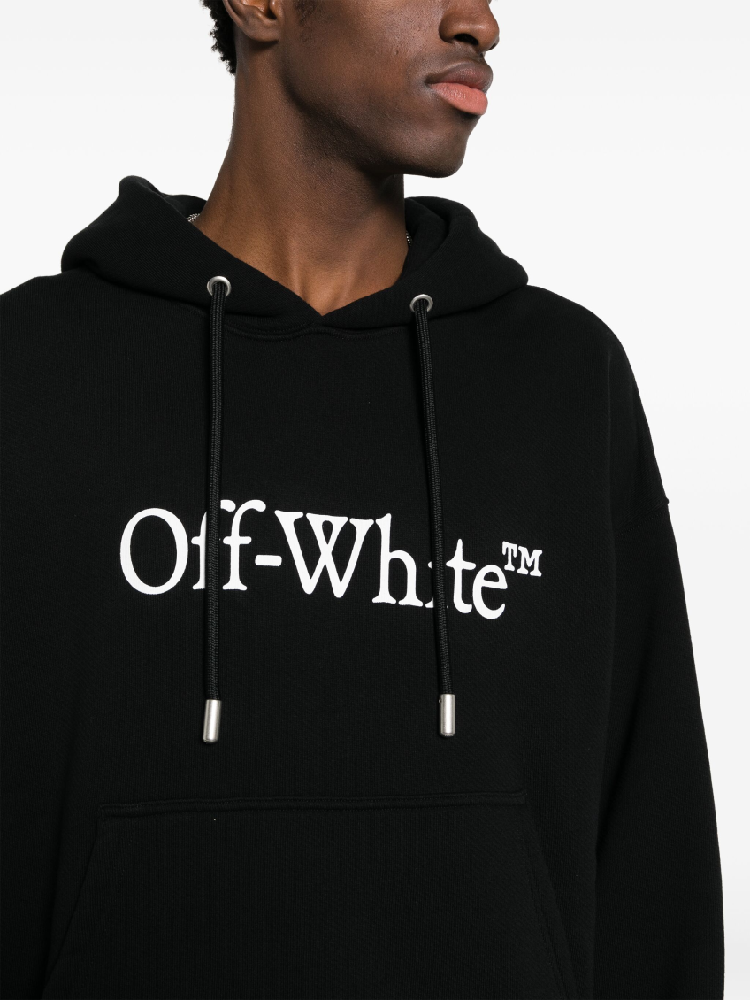 BlackWhite Logo Print Hoodie 5