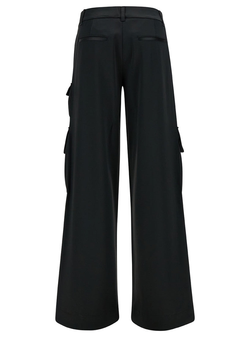 Black Embroidered Logo Cargo Pant 2