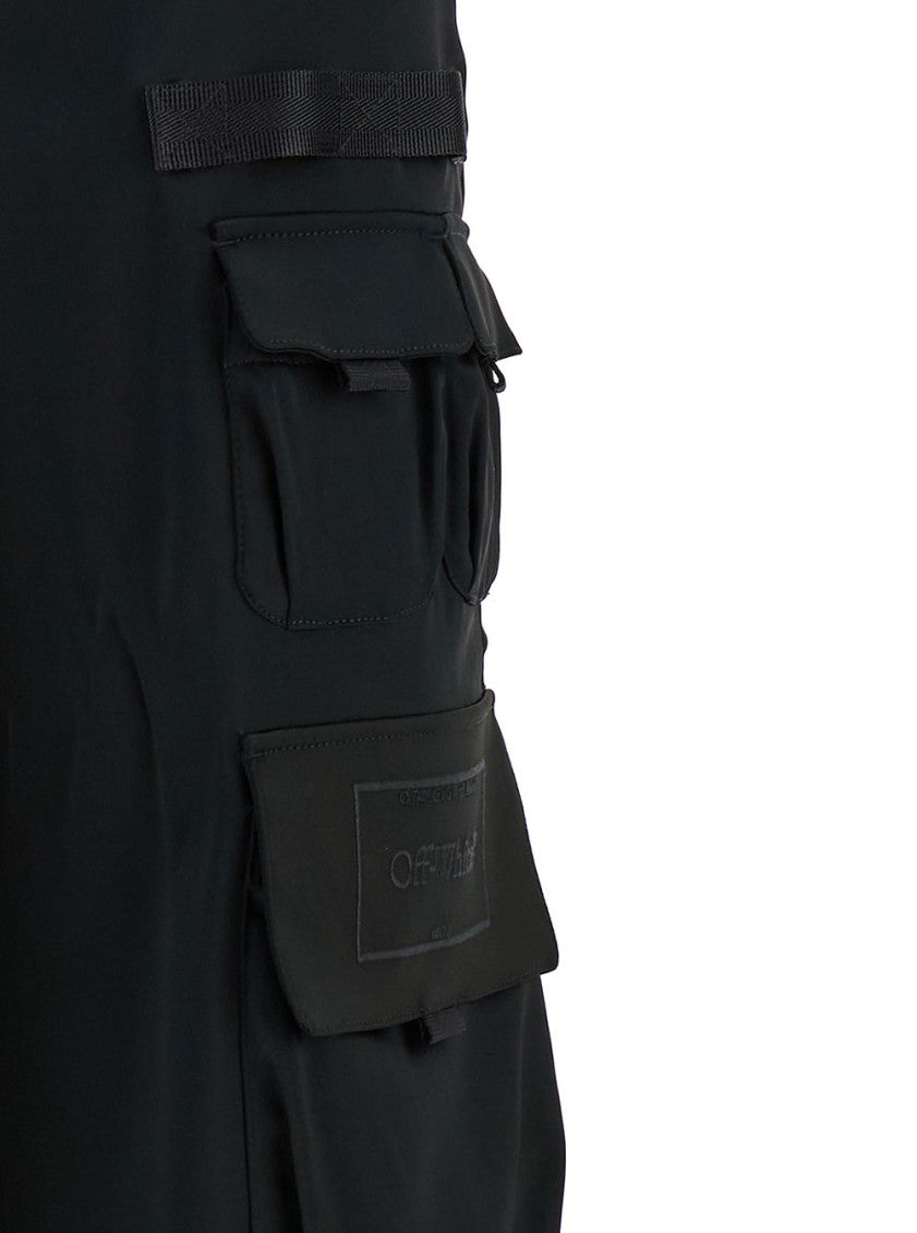 Black Embroidered Logo Cargo Pant 3