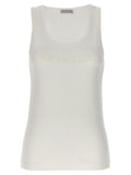 White logo-embroidered tank top 1