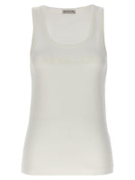 White logo-embroidered tank top 1