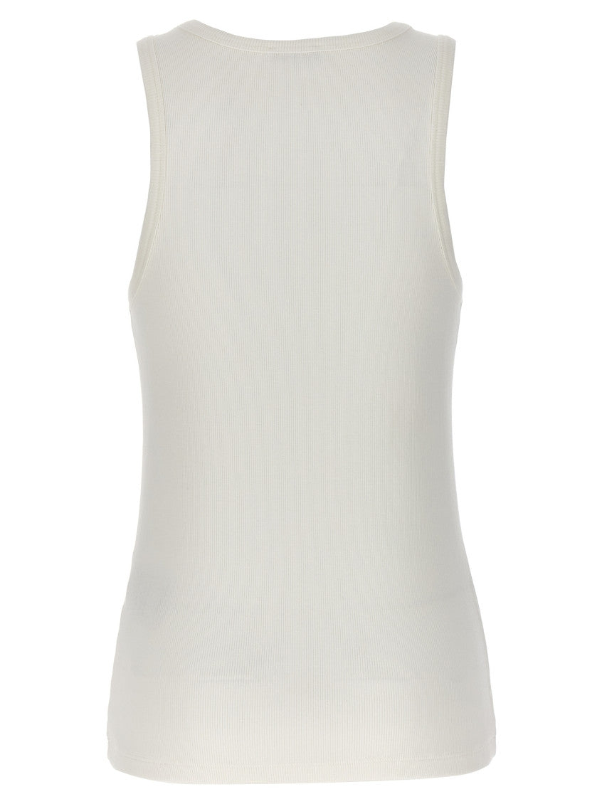 White logo-embroidered tank top 2
