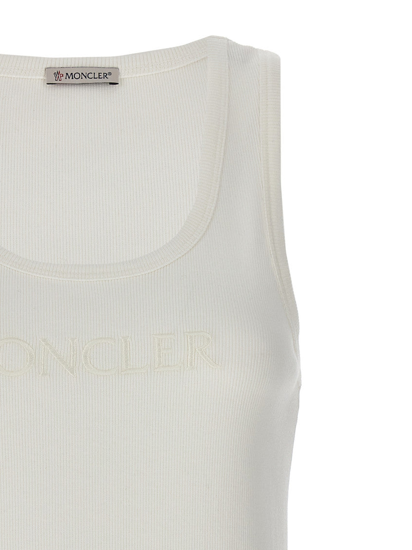 White logo-embroidered tank top 3