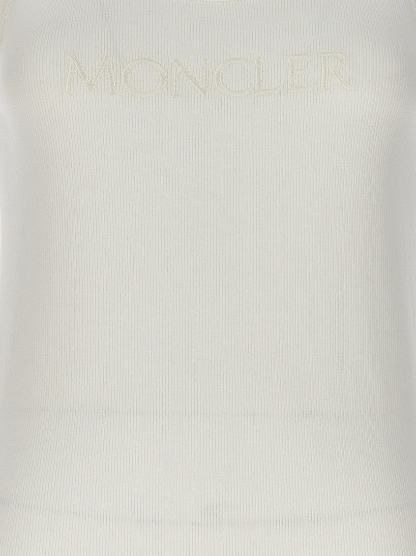White logo-embroidered tank top 4