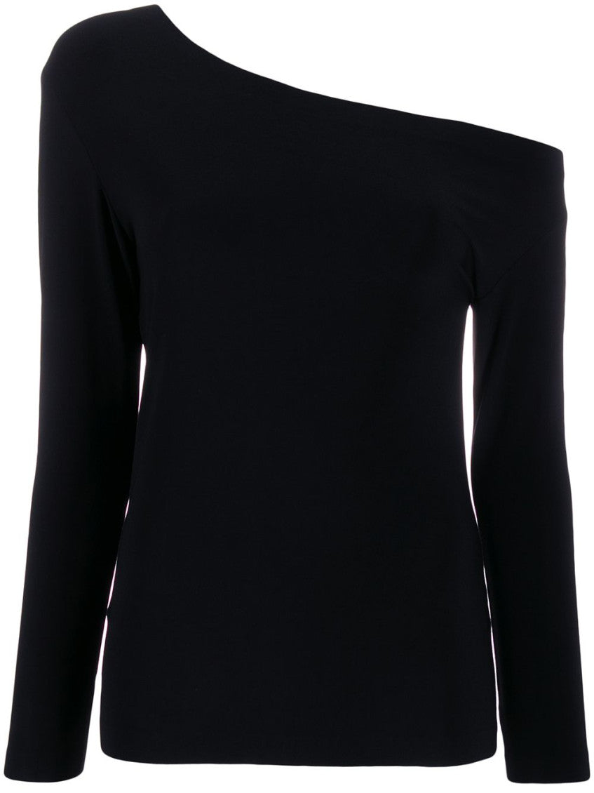 Black Long sleeves drop shoulder top 1