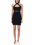 Black Logo-waistband Criss-cross Straps Minidress 1