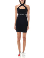 Black Logo-waistband Criss-cross Straps Minidress 1