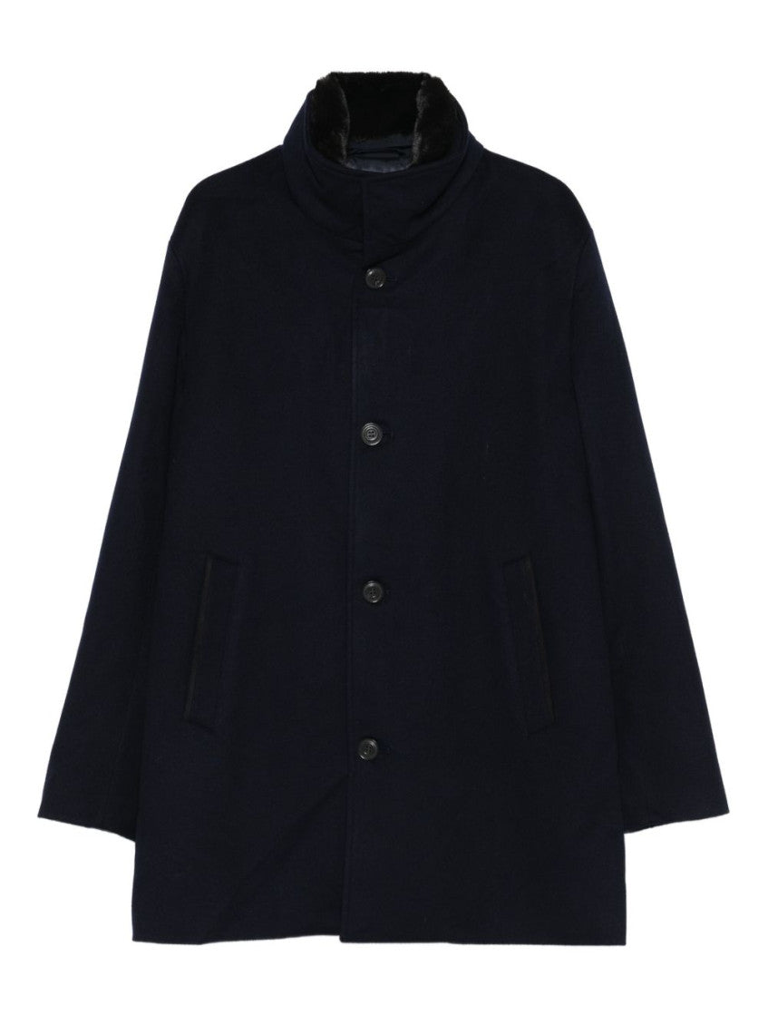 Navy Blue High-neck Coat 1