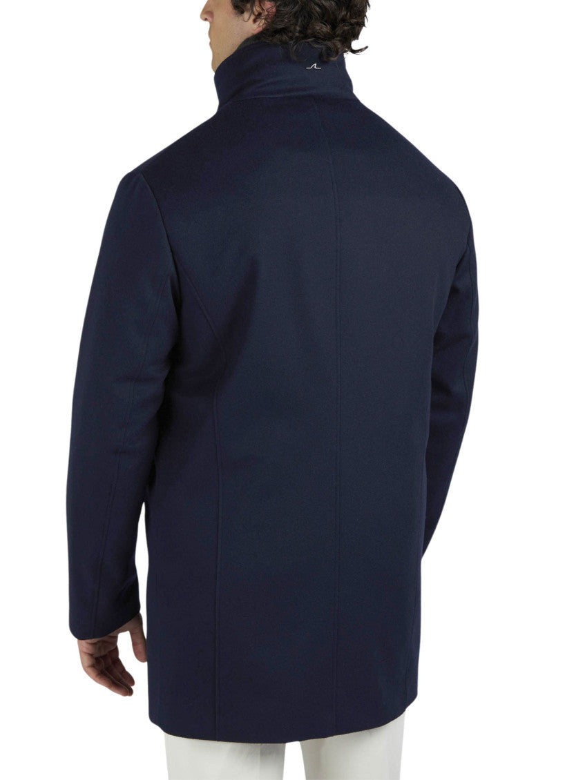 Navy Blue High-neck Coat 2