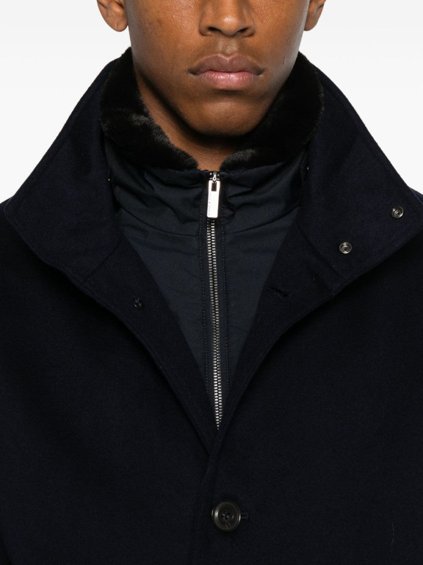 Navy Blue High-neck Coat 4