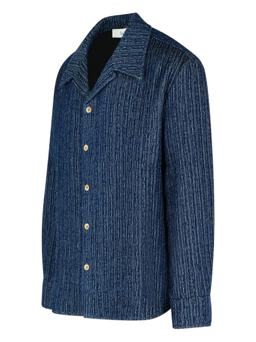 Navy Blue Textured Shirt 3