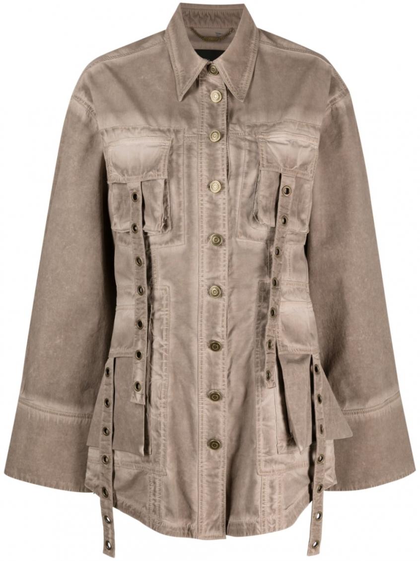 Brown Pocketed Denim Jacket 2