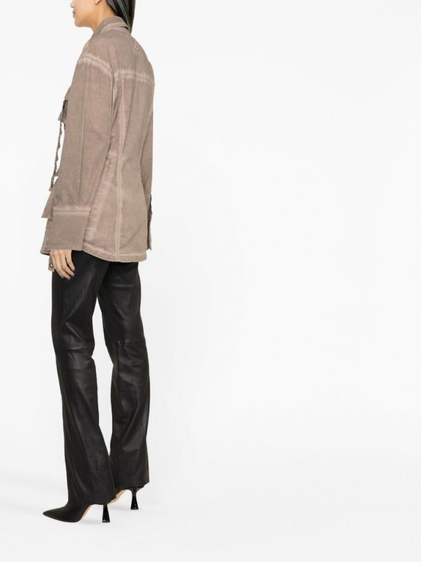 Brown Pocketed Denim Jacket 3