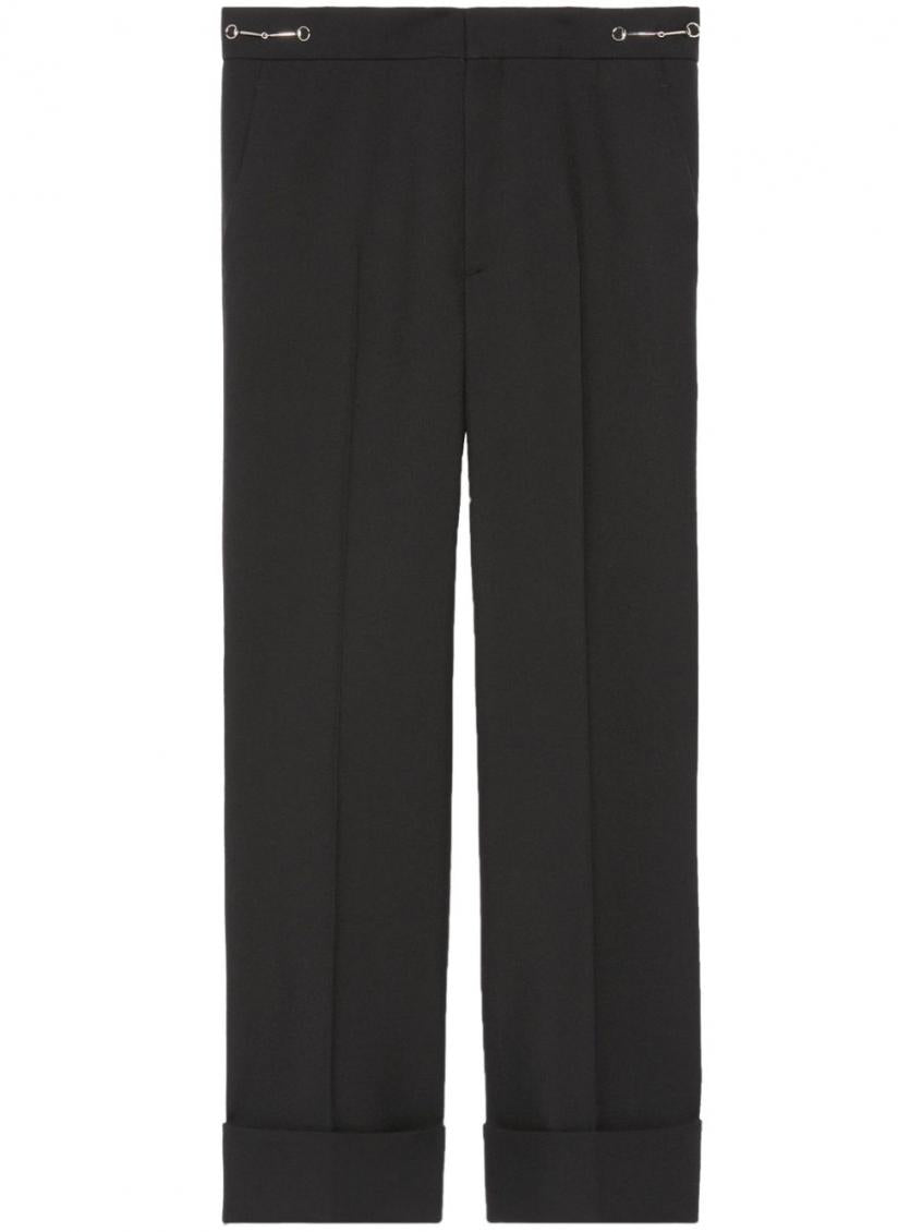 Black Wool Cropped Trousers 1