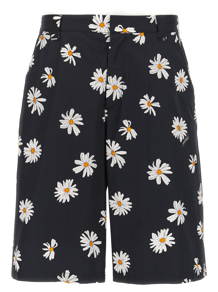 Black 'Margherite' print bermuda shorts 1