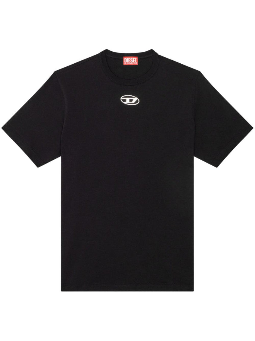 Black Round Neck Logo Plaque T-Shirt 1