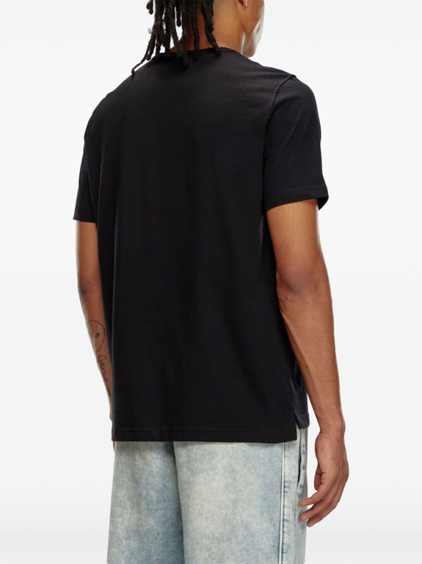 Black Round Neck Logo Plaque T-Shirt 2