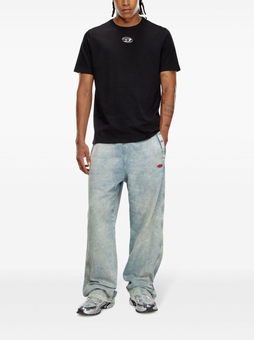 Black Round Neck Logo Plaque T-Shirt 3