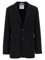 Black Single-breasted martingale blazer 1