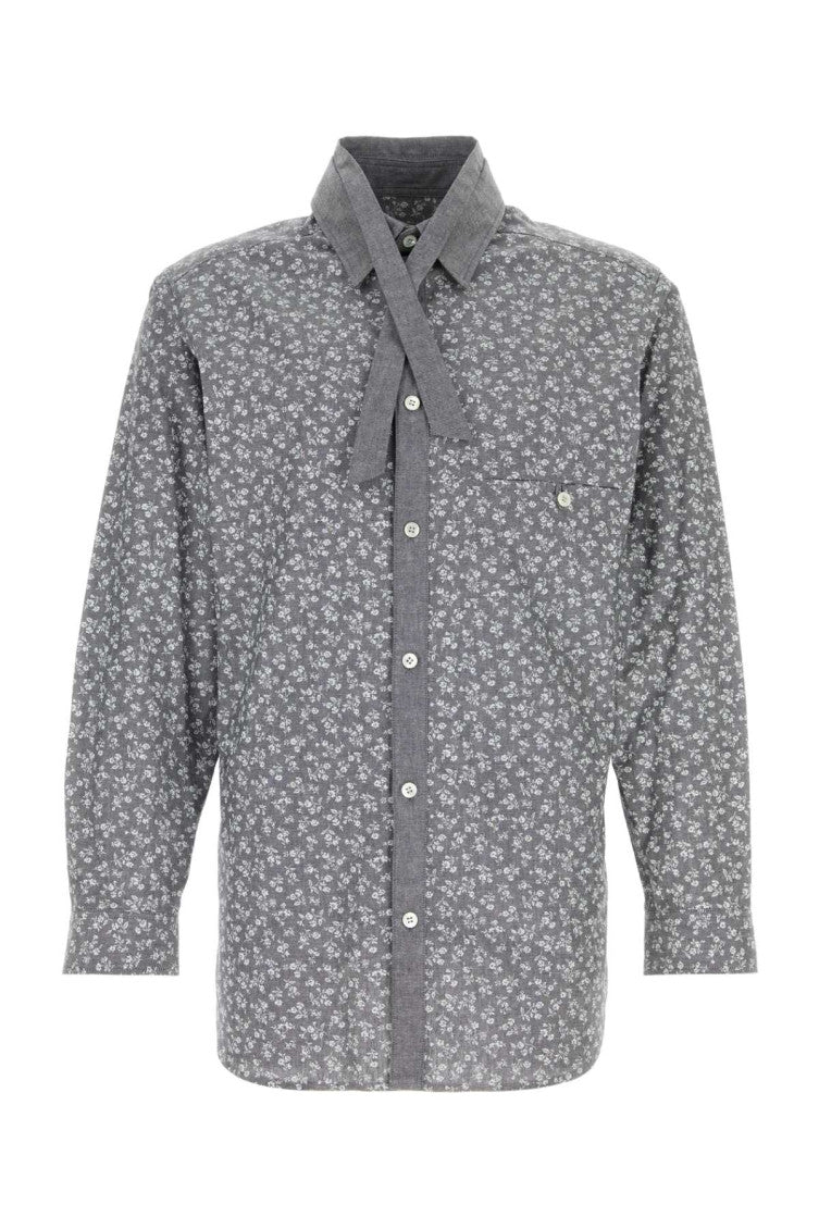Grey Printed Cotton Shirt 1