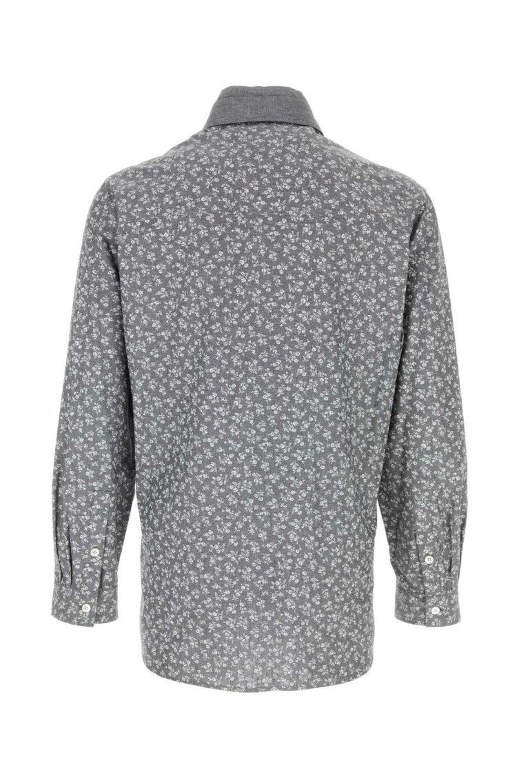 Grey Printed Cotton Shirt 2