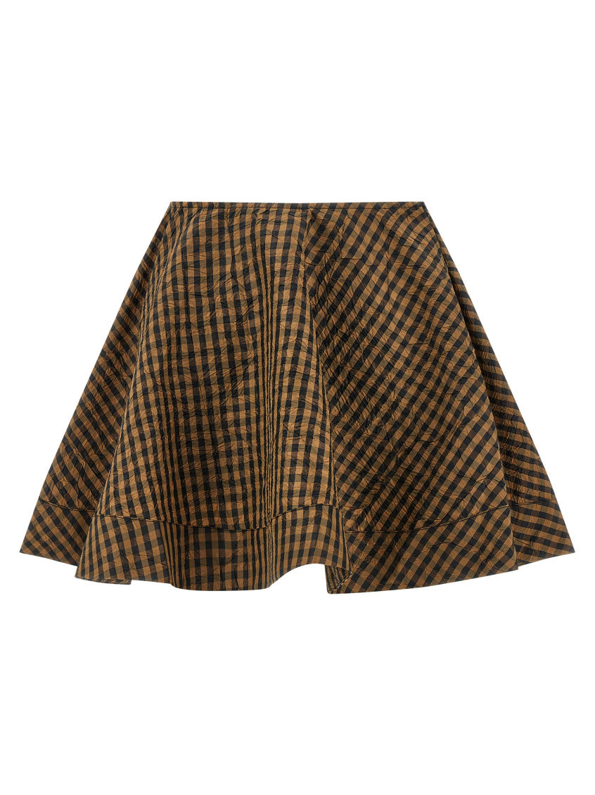 Brown 'Crinckled Taffetà' skirt 1