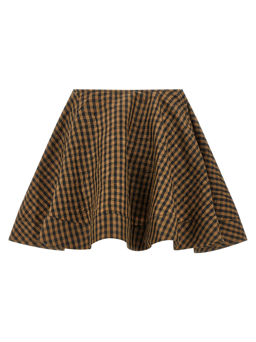 Brown 'Crinckled Taffetà' skirt 2