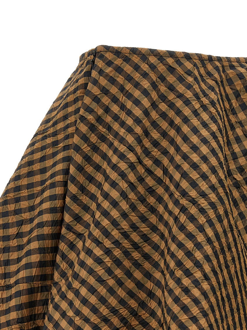 Brown 'Crinckled Taffetà' skirt 4