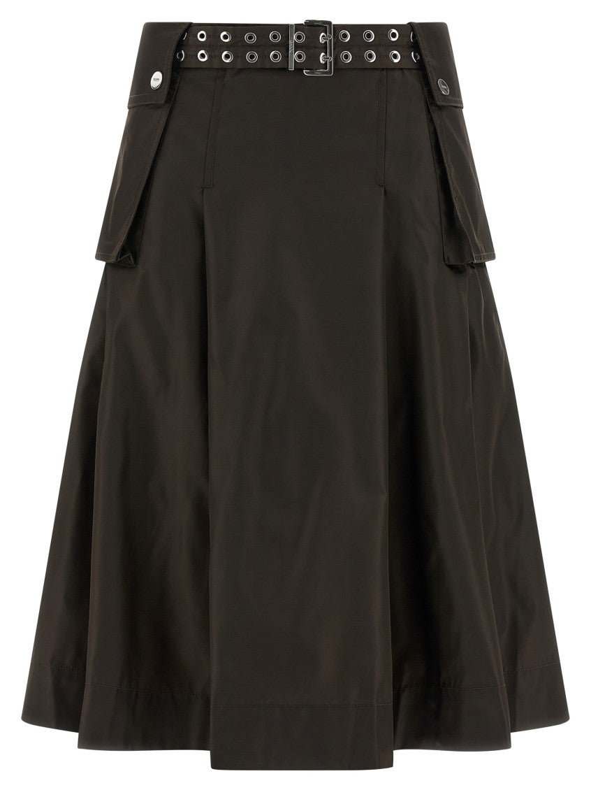 Brown 'Duchesse Nylon Pleated' skirt 1