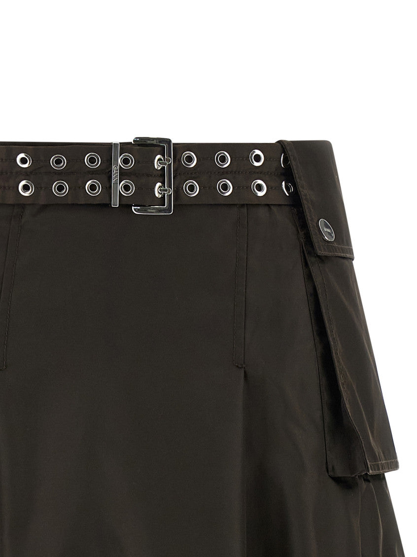 Brown 'Duchesse Nylon Pleated' skirt 3