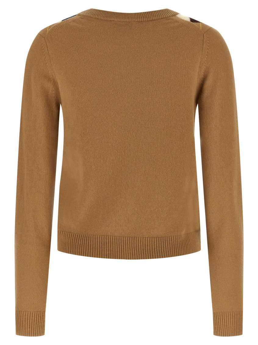 Beige Diamond-shaped cardigan 2