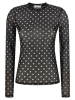 Black 'Printed Sheer' sweater 1