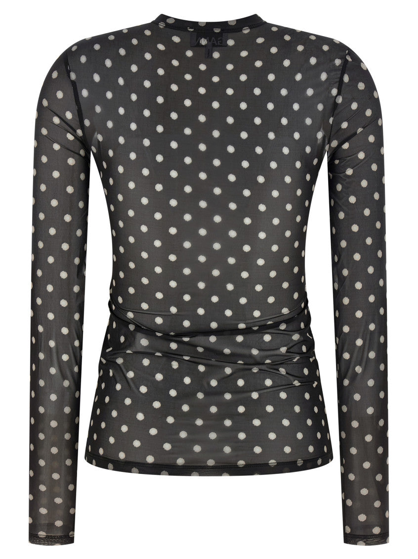 Black 'Printed Sheer' sweater 2