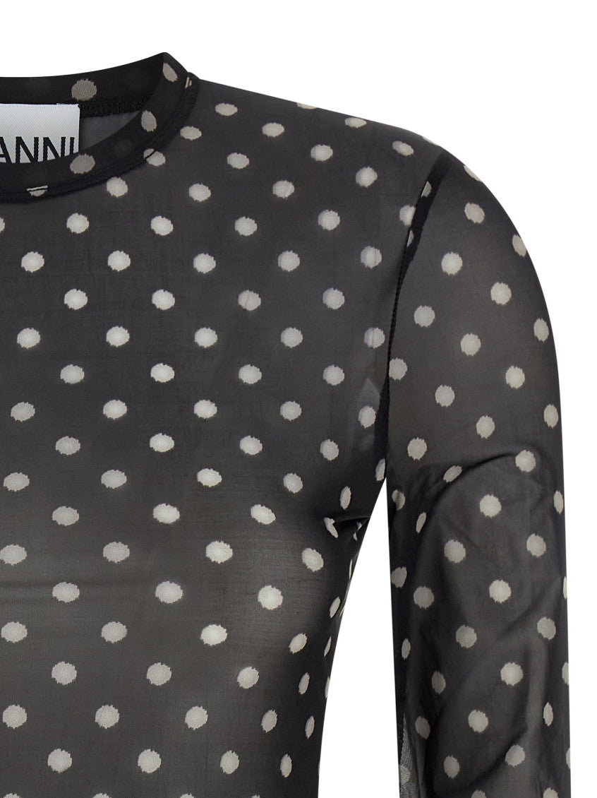 Black 'Printed Sheer' sweater 3