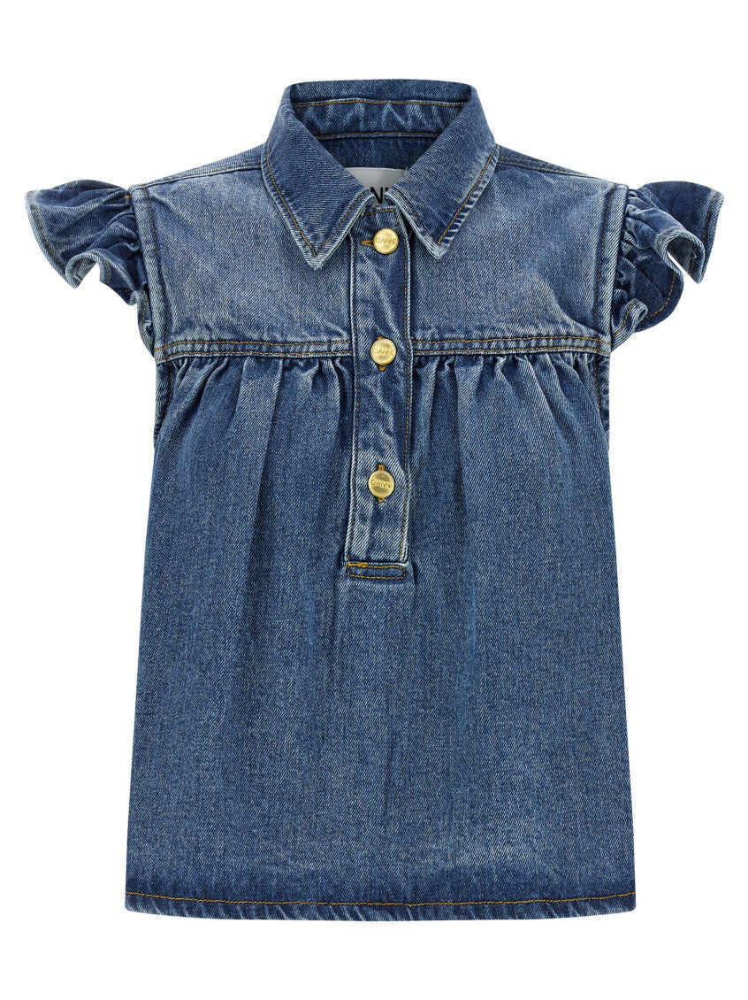 Blue 'Denim Ruffle' top 1