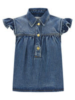 Blue 'Denim Ruffle' top 1